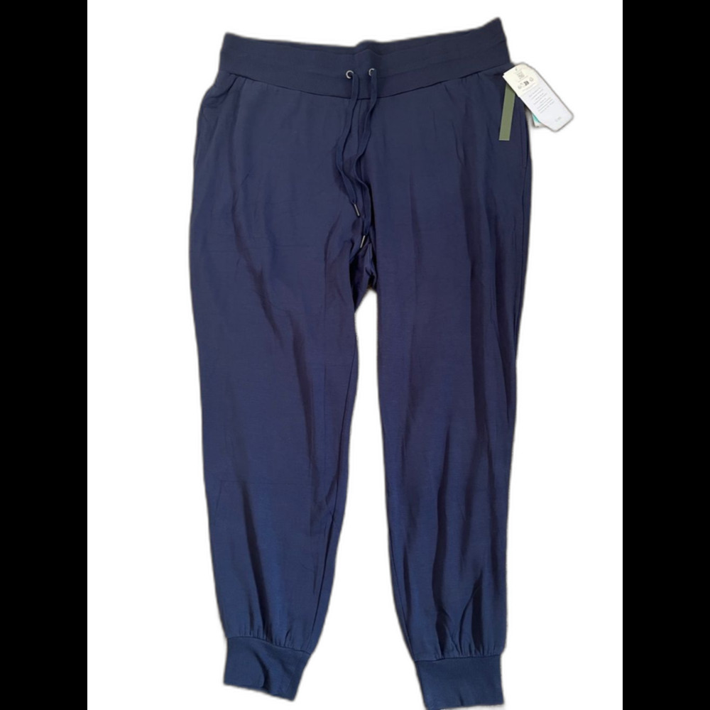 Threads 4 Thought Navy Connie Fleece Drawstring Jogger Pants 1X Tencel Modal NWT